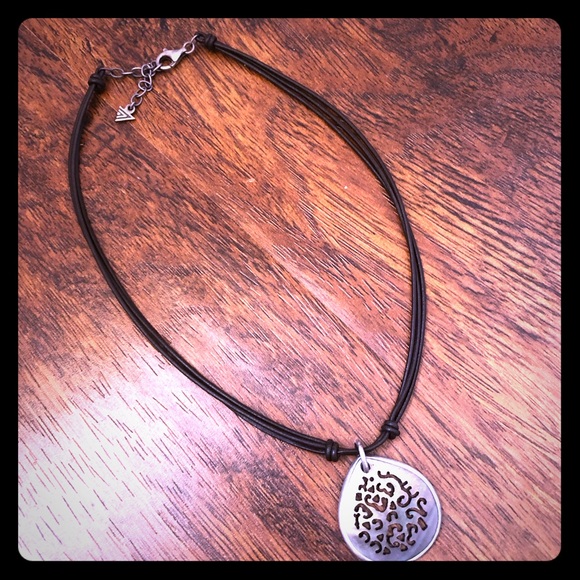 Silpada Jewelry - Silpada leather and abalone shell necklace 16”